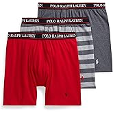 POLO RALPH LAUREN Underwear Boxer Brief, 3-Pack, Stretch Classic Fit, Moisture Wicking Pouch, Regular, Trunk & Long Leg