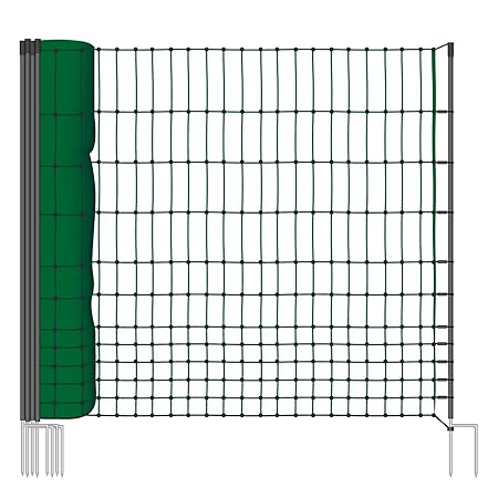 VOSS.farming 50m Geflügelnetz, Classic, 112 cm Netzhöhe, Hundenetz, Katzennetz, Gartensicherung, Weidezaun