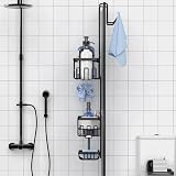 KEGII Hanging Shower Caddy Over Door Rack Black Stainless Steel view 3