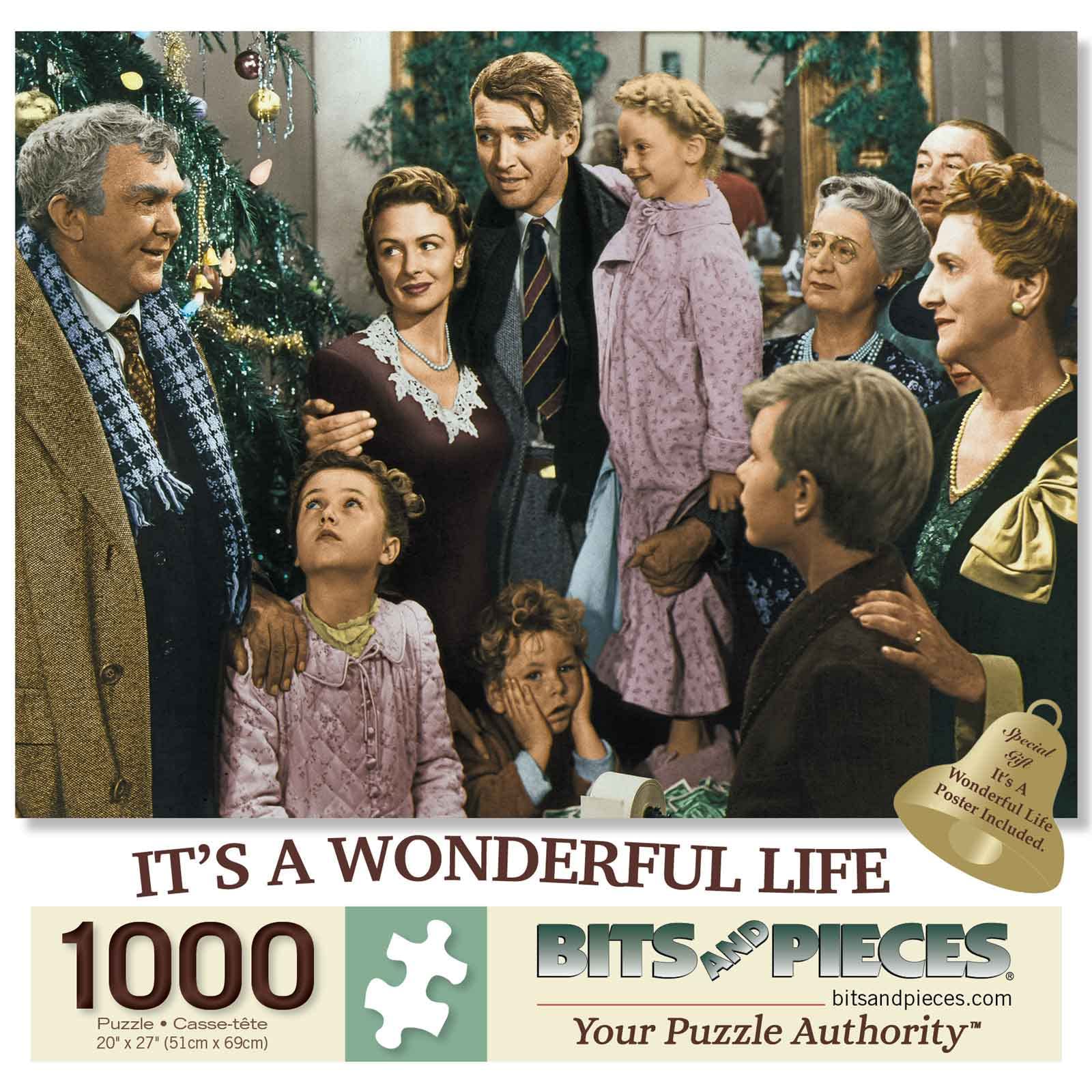 Bits and Pieces – 1000 Piece Jigsaw Puzzle for Adults – ‘It's A Wonderful Life’ - Christmas Classic, Completed Puzzle Size: 20" x 27"