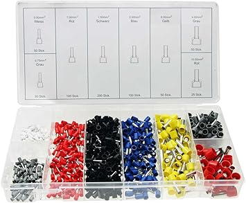 625 x, Terminales de surtido/Punteras de Juego – Aislado – Sección Transversal 0,5 mm² a 10