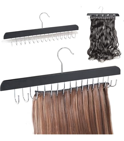 Rose Bud Haarverlängerungshalter – Mit Aufbewahrungstasche, Magentafarbenes Holz & Metall | Für Styling & Pflege