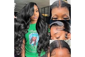 SOEYRKKE Human Hair Wig 13x6 Body Wave Lace Front Wigs Human Hair Pre Plucked 200 Density HD Transparent Lace Frontal Glueless Human Hair Wigs for Women Bleached Knots with Baby Hair 26inch