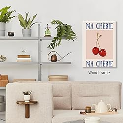 Funky Cherry Wall Art Vintage Red Blue Aesthetic