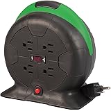 Designcord Auto Rewind Extension Cord Reel, 10-Feet General Duty 16/3 AWG