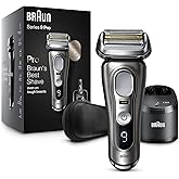 Braun Electric Razor for Men, Series 9 Pro 9465cc Wet & Dry Electric Foil Shaver with ProLift Beard Trimmer, Cleaning & Charging SmartCare Center, Head Shavers for Bald Men, Noble Metal