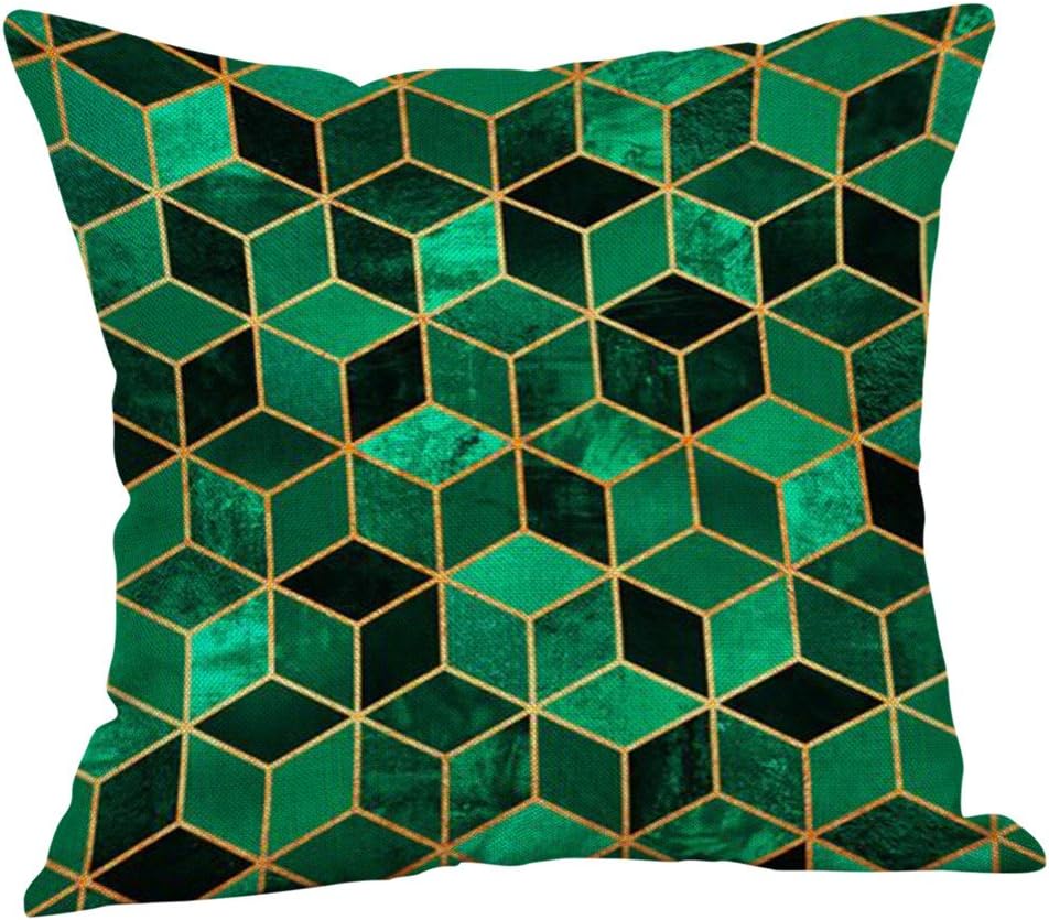 Watopi Green Gold Foil Printing Cushion Cover, Marble Sequin Pillowcase, Multi-color Decorative Throw Cushion Case, Square Sofa Bed Home Decor Hidden Zipper Closure, 45 * 45cm
