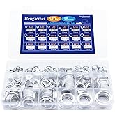 Hengzemei 570pcs Aluminum Crush Washer Kit for Oil Drain Plug Gasket Metric Sealing Flat Washers Assortment Set 18 Sizes M6 M