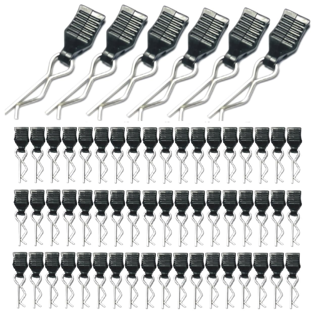 ZQToday 60PCS 1mm RC Body Clips with Pull Tabs for All 1/12 1/14 1/16 1/18 Scale Hyper go,Redcat Traxxas HPI Himoto HSP Exceed RC Car Body Clips,for SCX24 TRX4M H165 RC Car Truck Buggy Parts