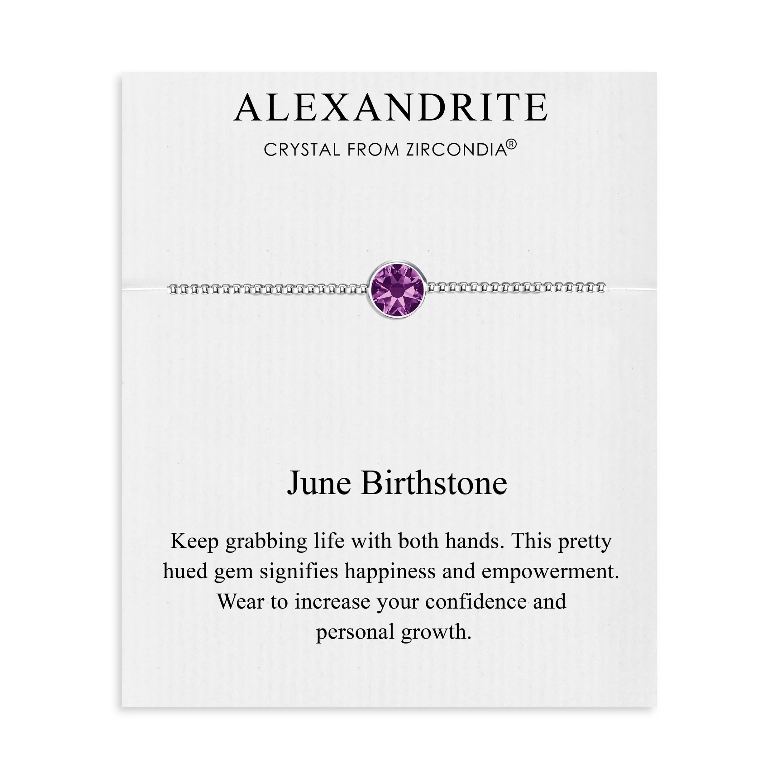 Philip Jones June (Alexandrite) Birthstone Bracelet Created with Zircondia® Crystals