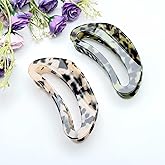 2PCS Hair Claw Tortoiseshell Claw Clip for Women, Cellulose Acetate Hair Clip, Strong Hold Hair Claw for Thick Hair, Leopard Print Hair Accessories, Medium Size Hair Styling Claw Clip