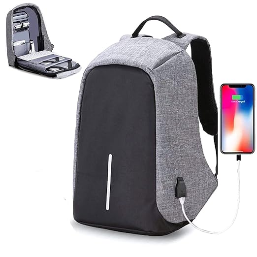 Backpack OZOY Fabric Anti-theft Water Resistant Computer USB Charging Port Lightweight Laptop Backpack Bag Fitting 15.6-inch Laptops Tablets