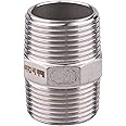 Hex Nipple 1 Inch Male NPT - DERPIPE Stainless Steel 304 Threaded Pipe Fitting for Brew Kit, Home Piping Application
