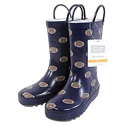 Hudson Baby Kids Rain Boots, Footballs, 10 US