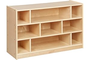 ECR4Kids Mobile Block Storage Cart, Medium, Classroom Furniture, Natural