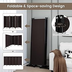Giantex 6 Panel Room Divider, 132''W x 68''H Large