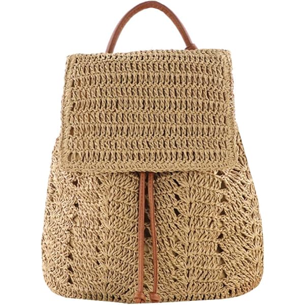 Amazon.com: Anopo Small Straw Backpack for Women Boho  display picture 3
