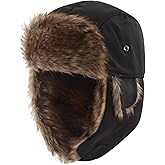 FUOITA Baby Toddler Trapper Hat Kids Adjustable Ushanka Waterproof Winter Aviator Hat for Boys 1T-8T