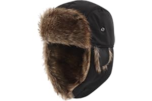 FUOITA Baby Toddler Trapper Hat Kids Adjustable Ushanka Waterproof Winter Aviator Hat for Boys 1T-8T