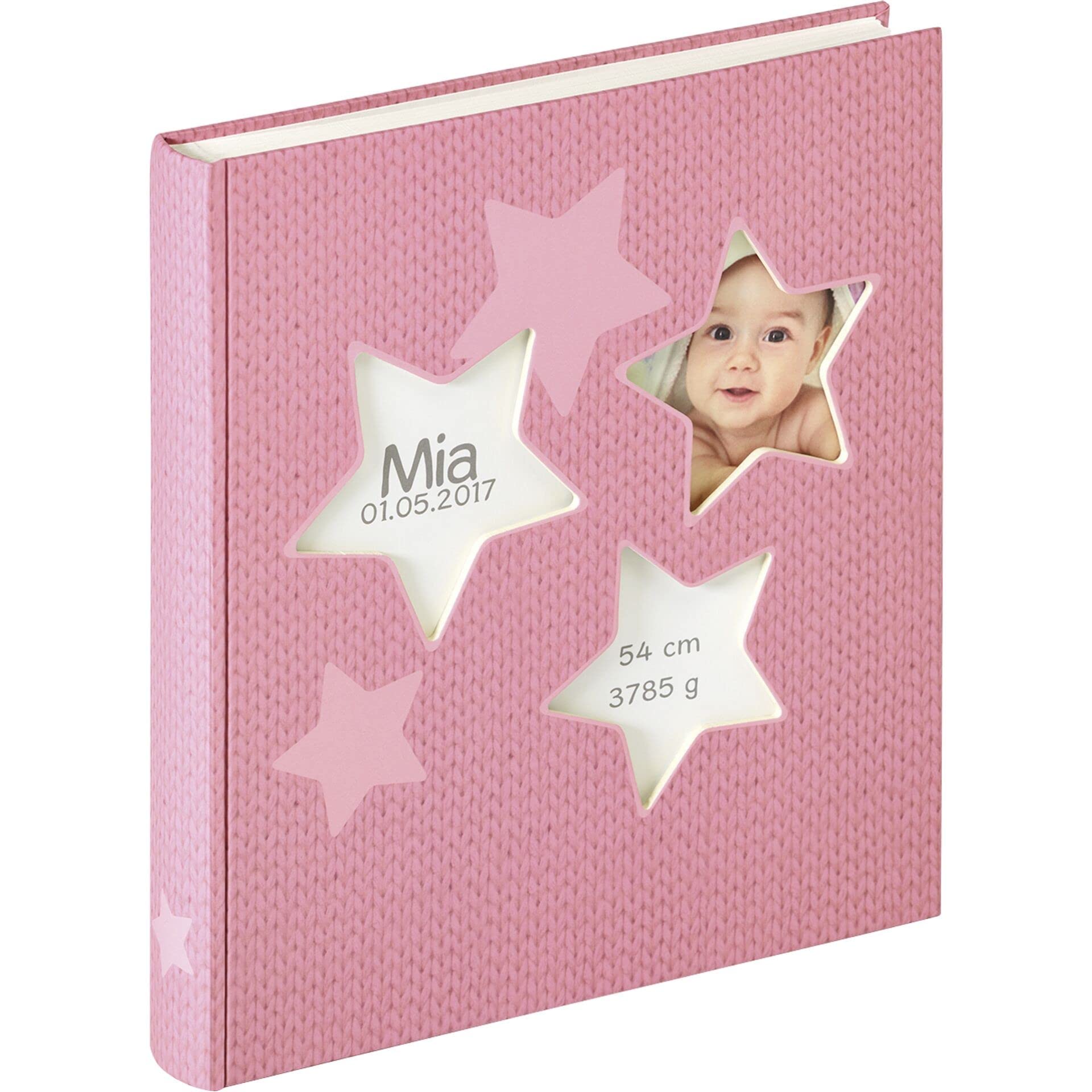 walther Design Photo Album Pink 28 x 30,5 cm Baby Album with Punched Cover, Baby Estrella UK-133-R — image 1
