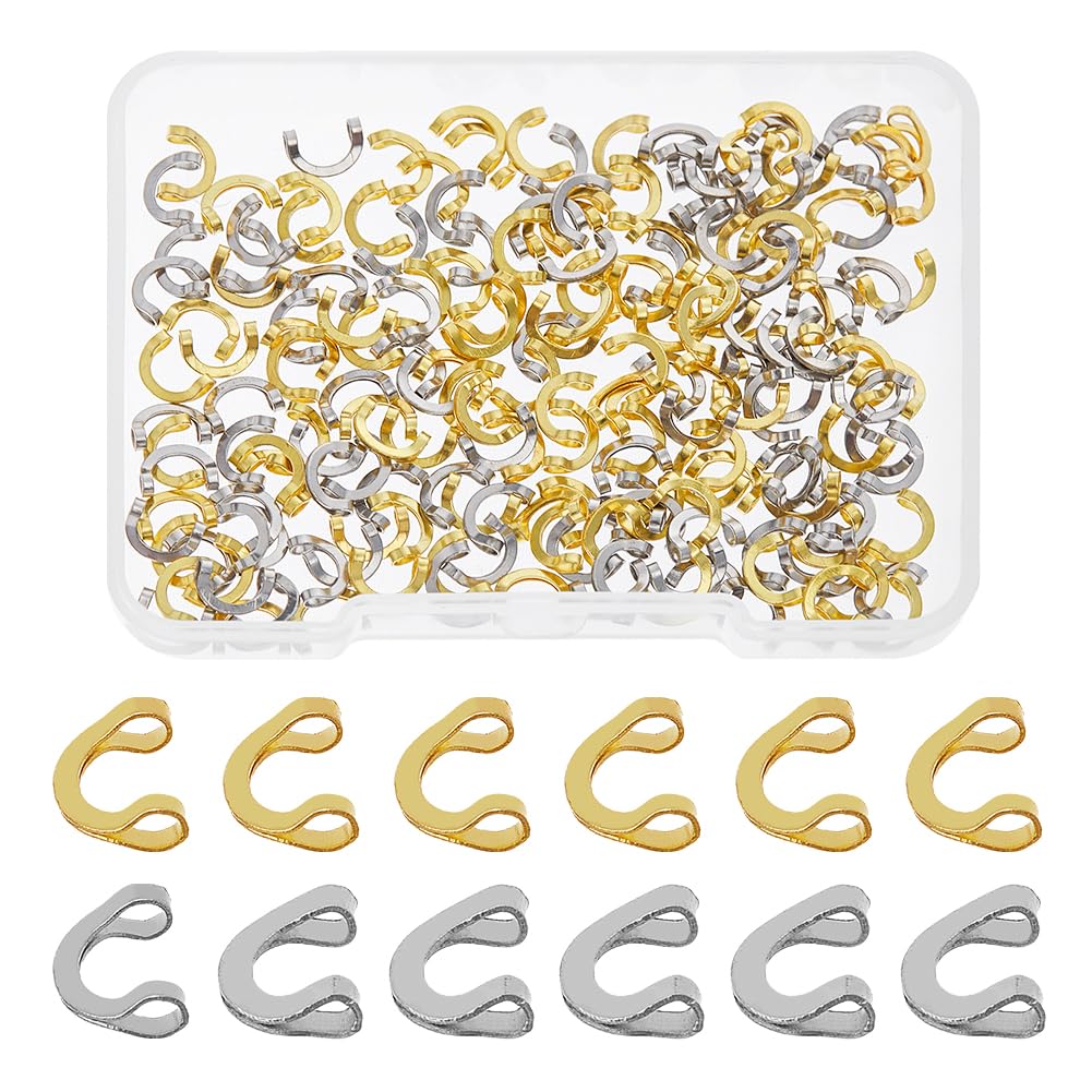 SUPERFINDINGS 200Pcs 2Colors U-Shaped Brass Links Freshwater Inline Spinner Fishing Spinner Clevis Spinner Blade Clevis with 1.4mm Hole for Lure Fishing Spoon Spinnerbait