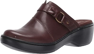 clarks leather mules