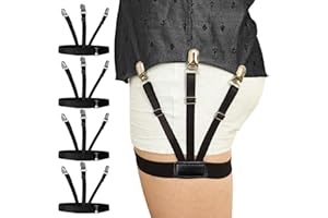 STAY GENT Mens Shirt Stays Adjustable Elastic Shirts Tucker Shirt Garter for Men Police Keep Shirt Tucked