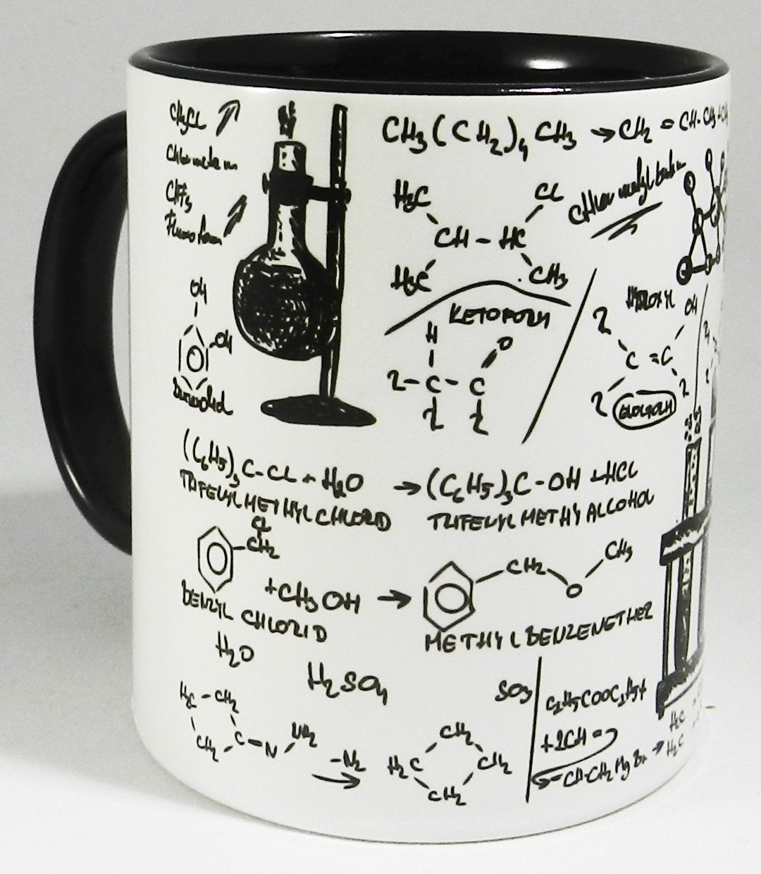Half a Donkey The Organic Chemistry Laboratory Ceramic Mug with Glazed Black Handle and Inner 11oz (310ml)