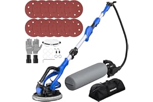 AOTE-PITT Drywall Sander, 820W Electric Drywall Sander with Auto Vacuum Dust Collection, 1800RPM Wall Sander with 12Pcs 9Inch Sanding Discs, Wall and Ceiling Removal Tools with Vacuum Cleaner