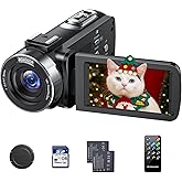 FIREFOTO Camcorder Video Camera, Digital Camera 42MP 4K Camera for Vlogging with 18X Digital Zoom 3” 270° Rotation Screen Cam Corder for YouTube with 2 Batteries, 32GB SD Card, Remote Control