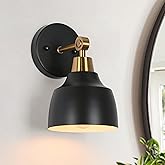 KSANA Sconces Wall Lighting, 1-Light Black and Gold Wall Sconce Light, Modern Metal Bedroom Bathroom Wall Sconces Indoor