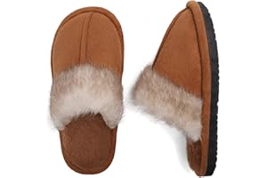 EQW Kids Slippers for Girls Boys - Warm Memory Foam Non-Slip House Shoes, Soft Plush Indoor Outdoor Bedroom Slides