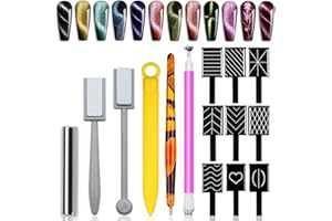 DANNEASY 15pcs Cat Eye Magnet for Nails Nail Magnet for Nail Art Magnetic Gel Polish Gel Nail Polish Pens Magnet Wand Nail Magnetic Stand Ombre Nail Design Kit Nail Art Tools