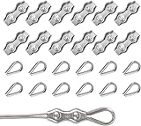 Rybtd 24PCS M3 Wire Rope Clamp Duplex 304 Stainless Thimbles 2mm Cable Fastener