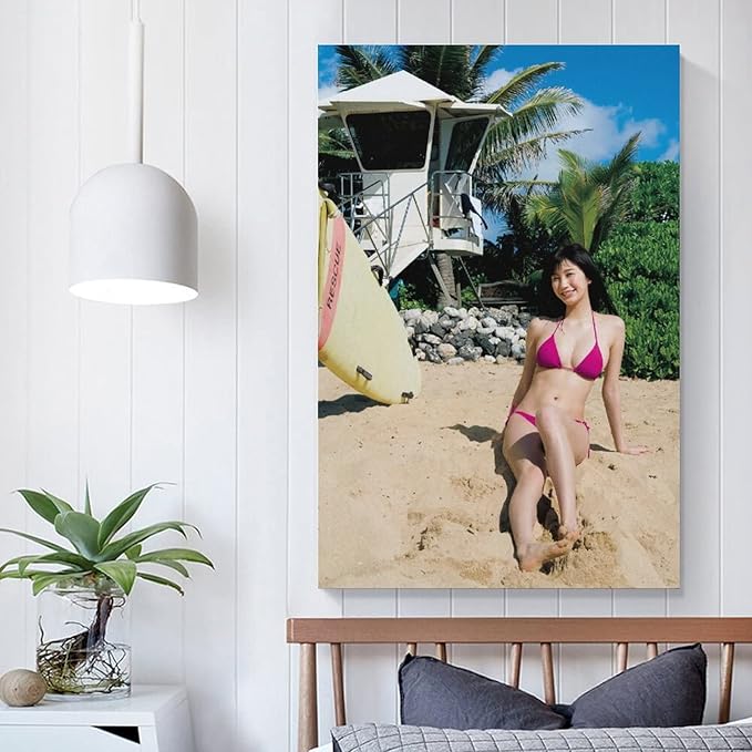 Amazon 小倉優香 おぐら ゆうか Yuka Ogura ポスター フレームなし キャンバスファブリック布印刷 インテリア 現代壁の装飾 リビングルーム お店 模様替え 18 12inch 45 30cm ウォールステッカー オンライン通販