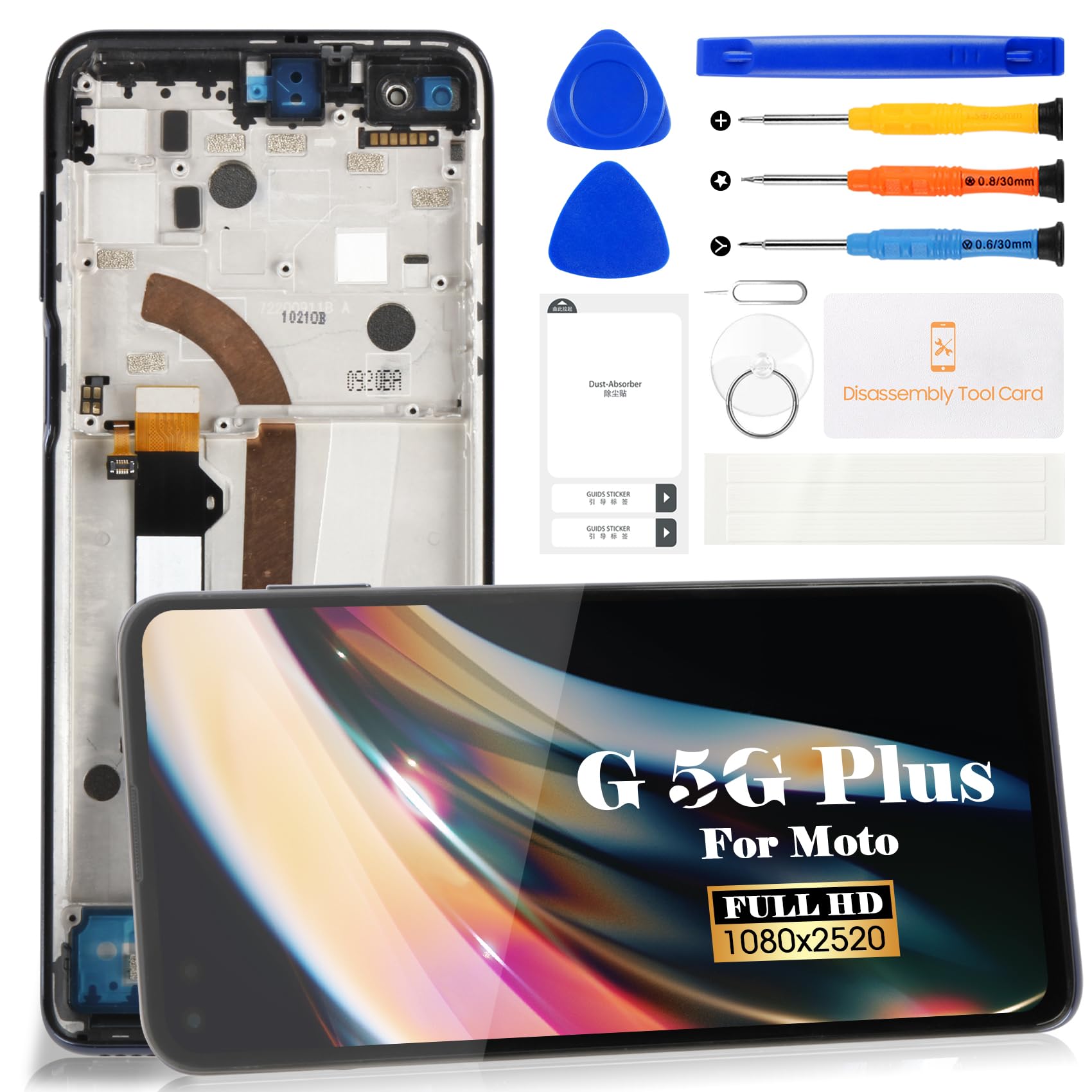 SRJTEK For Motorola G 5G Plus LCD Screen for One 5G Display For Moto One 5G UW Screen Replacement For Edge S Touch Screen XT2075-3,XT2075,XT2075-2 Digitizer Assembly Repair Parts Kits