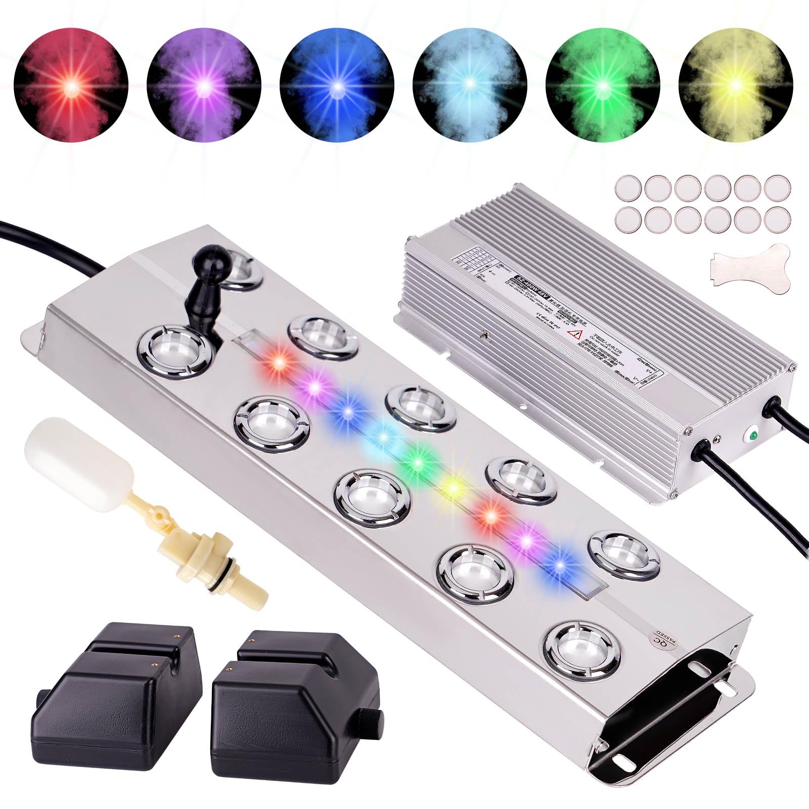 Photo 1 of ZHEQOGZH Ultrasonic Fogger 10 Head Ultrasonic Mist Maker Fogger Pond Mister Fogger with Float for Halloween Decorations Aquarium Fish Tank Terrarium Greenhouse Plants Fountain, 19.8 lb/h (9000ml/h)
