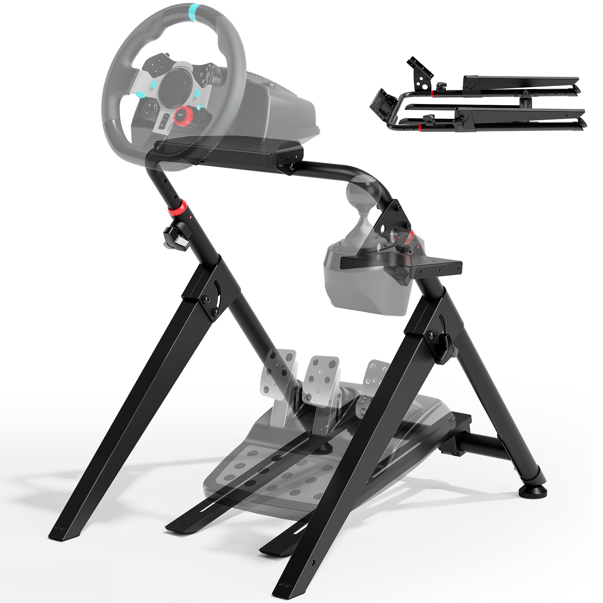 ARES WING Sim Racing Wheel Stand, Cabina de Simulador de Carreras Plegable, Cabina de Carreras de Fórmula y GT Sim Compatible con Fanatec, Thrustmaster, Logitech, Moza, Juegos de Carreras en PS5, PS4, Xbox y PC