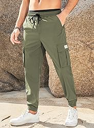 JMIERR Work Pants for Men Stretch Elastic Waist