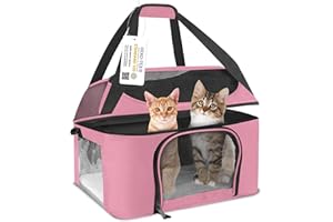 Simpelg Cat Carrier Dog Carrier for Small Medium Cats Puppies Up to 20 lb,TSA Airline Approved Carrier Soft Sided Breathable Pet Carrier Bag Collapsible Travel Puppy Carrier - Pink