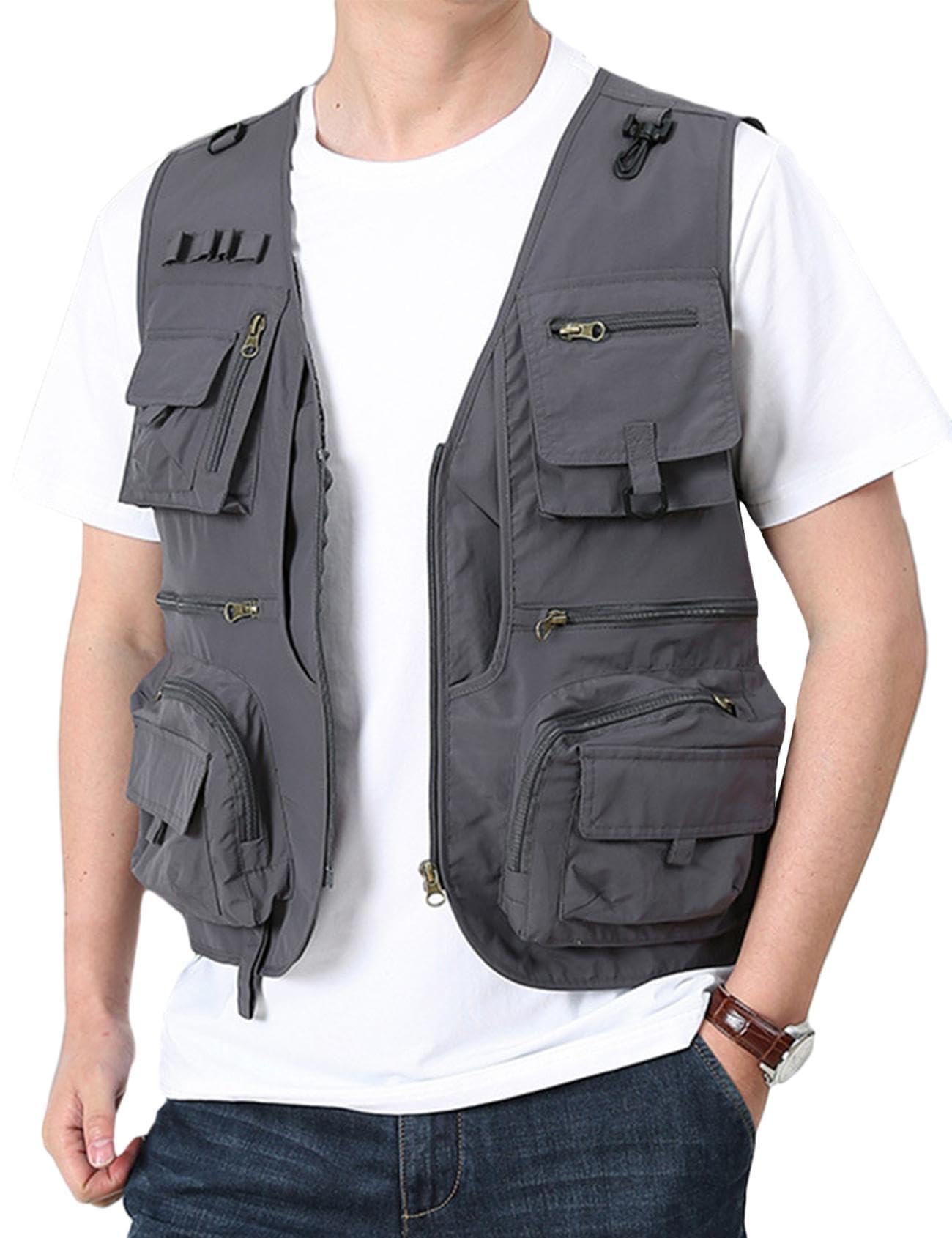 Flygo Men's Fishing Vest Summer Outdoor Lightweight