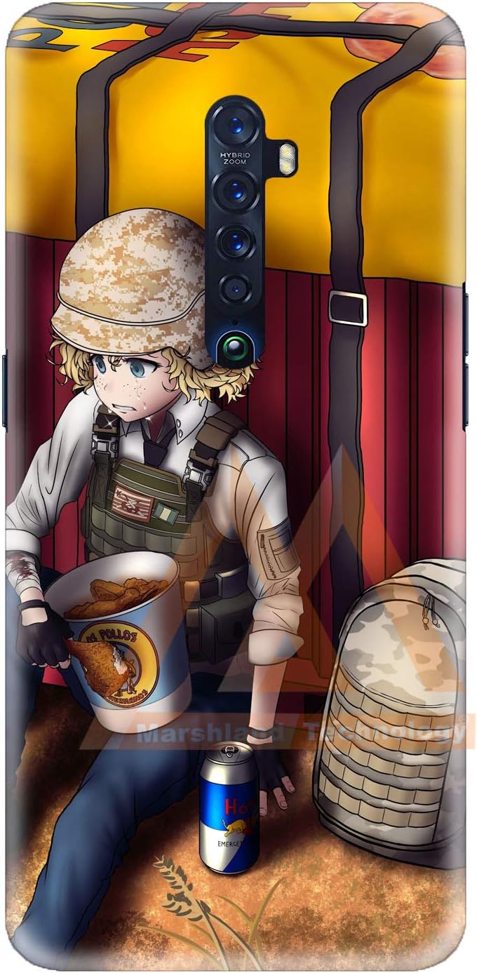MARSHLAND Latest Pubg Character Pattern Printed Design Hard Back Cover Compatible for Oppo Reno 2