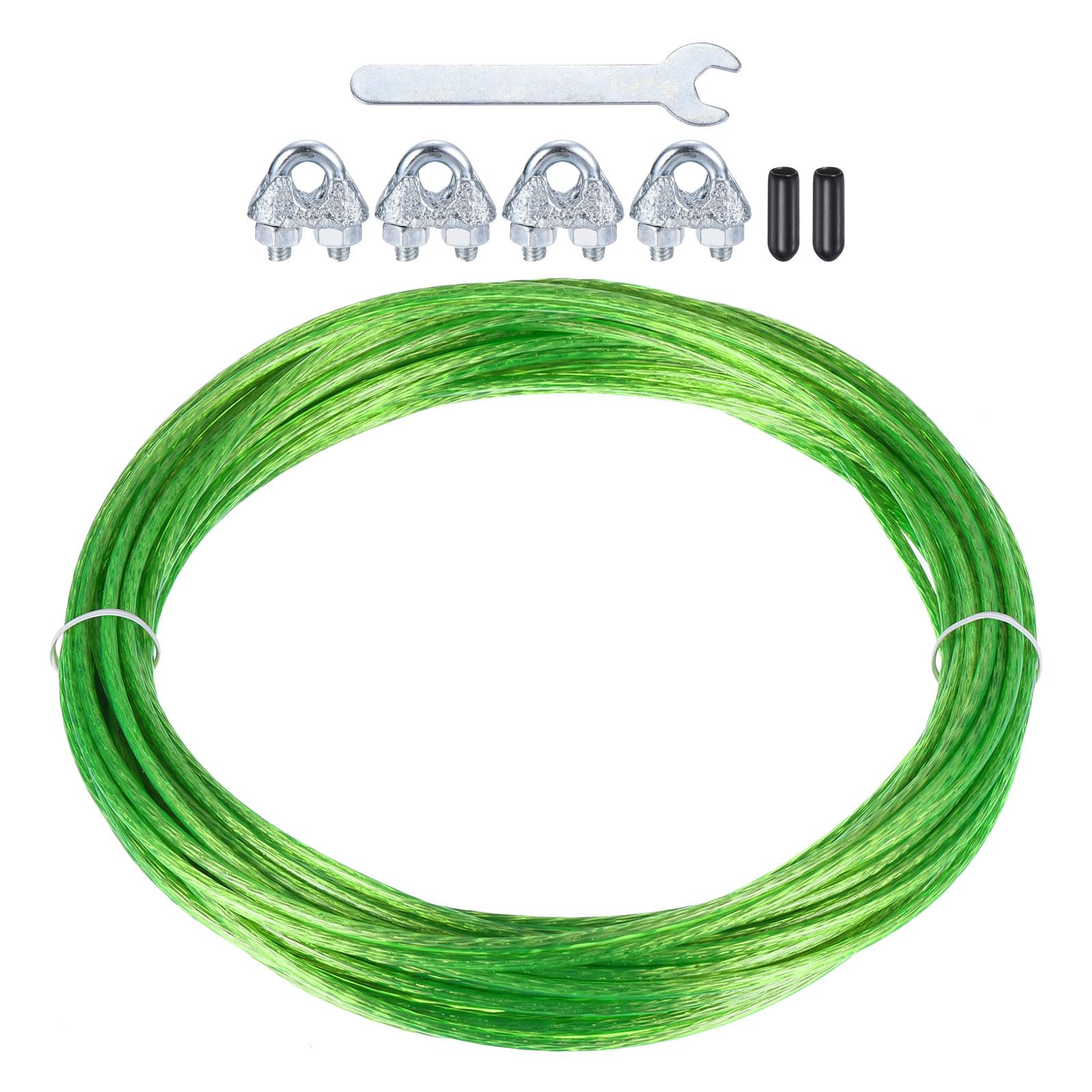 PATIKIL Plastic Coated Clothesline, 5/32"x49ft Steel Core Clothes line Metal Cable & Wire Rope for Drying Clothes, Outside Hanging