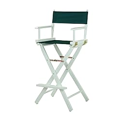 Casual Home Director's Chair ,White Frame/Hunter