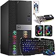 Dell RGB Gaming Tower Computer - Core i5 6th Gen, GTX 1050 Ti 4GB, 16GB RAM, 512GB SSD, Wi-Fi & RGB Keyboard with AI-Enabled Copilot Key, Mouse, RGB Mini Speaker Win 10 Pro Black (Renewed)