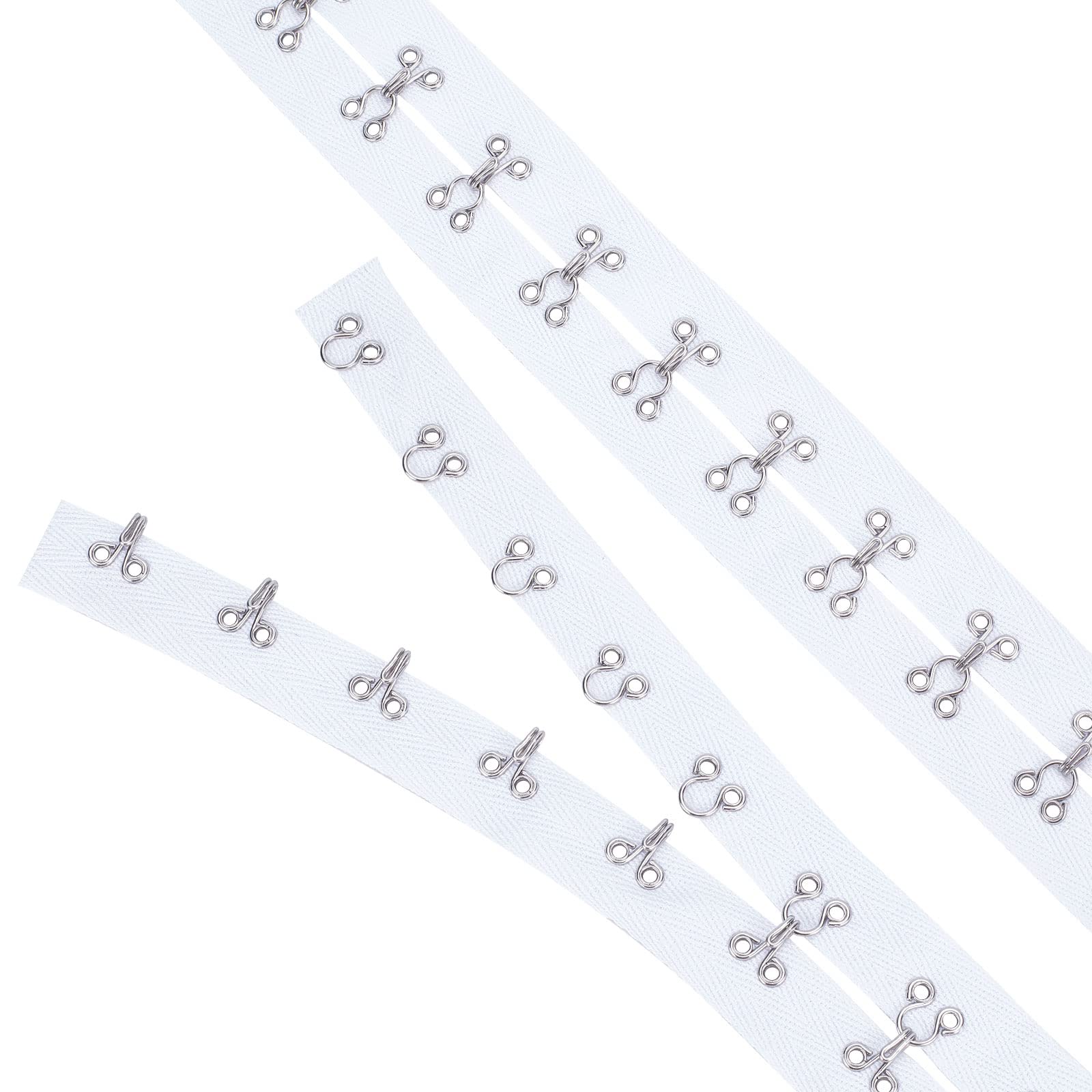 FINGERINSPIRE 2.8M 4cm Hook and Eye Cotton Tape Trim 3cm Spacing White Trim with Hook Ribbon Edging Cordage Clothing Sewing for DIY Clothing Accessories Embellishment Decorations