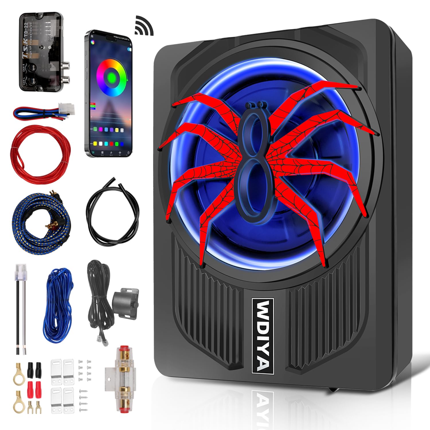 Upgraded 10" 1200W Slim Under Seat Powered Car