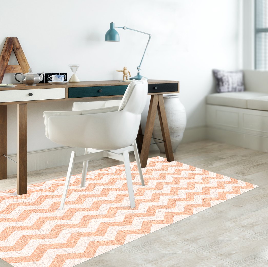 Viniliko Carpet, Vinyl, orange and white, 66 x 100 x 3 cm