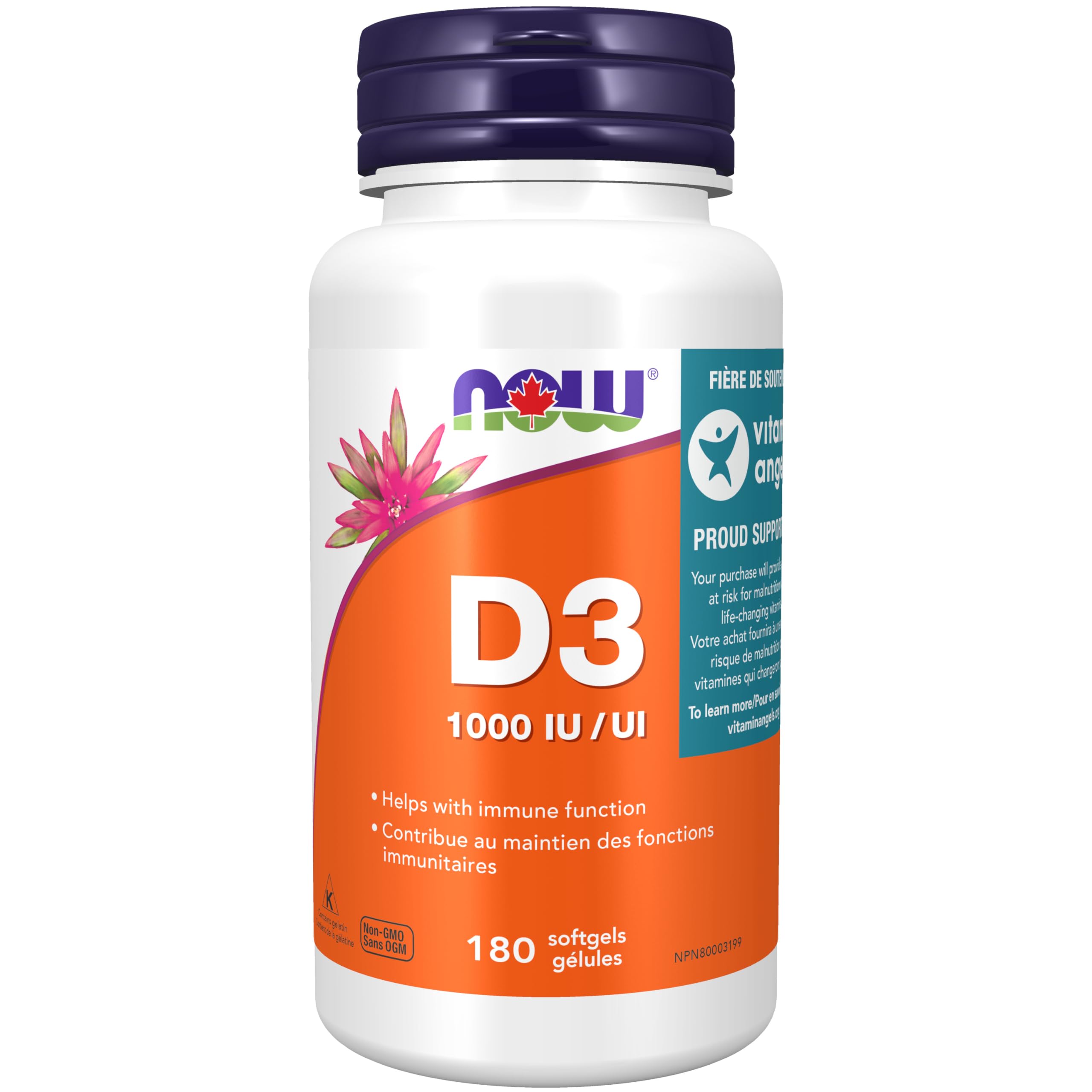 Now Foods Vitamin High Potency D-3 1,000 IU 180 Softgels