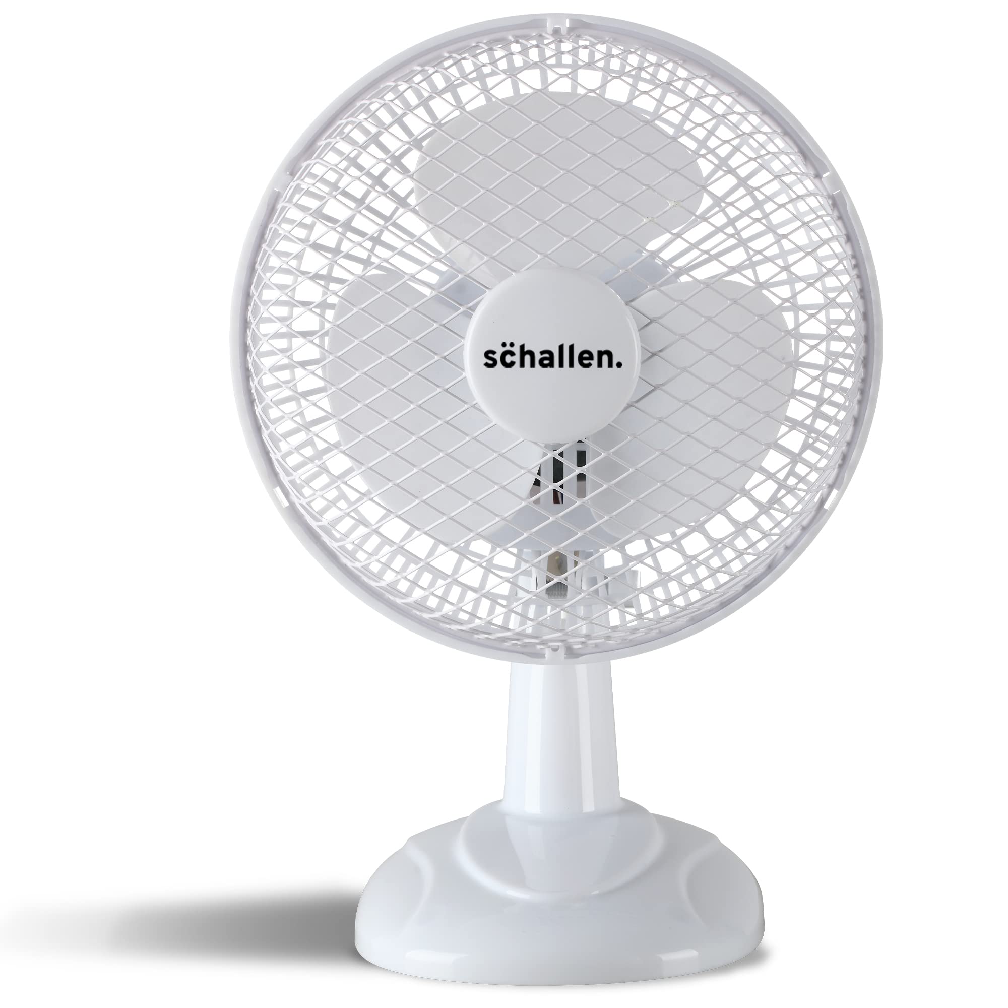 Schallen 6" Small Electric Modern Portable Air Cooling Fan with Tilt Feature for PC, Worktop, Desk, Office, Home & Travel Use (White)